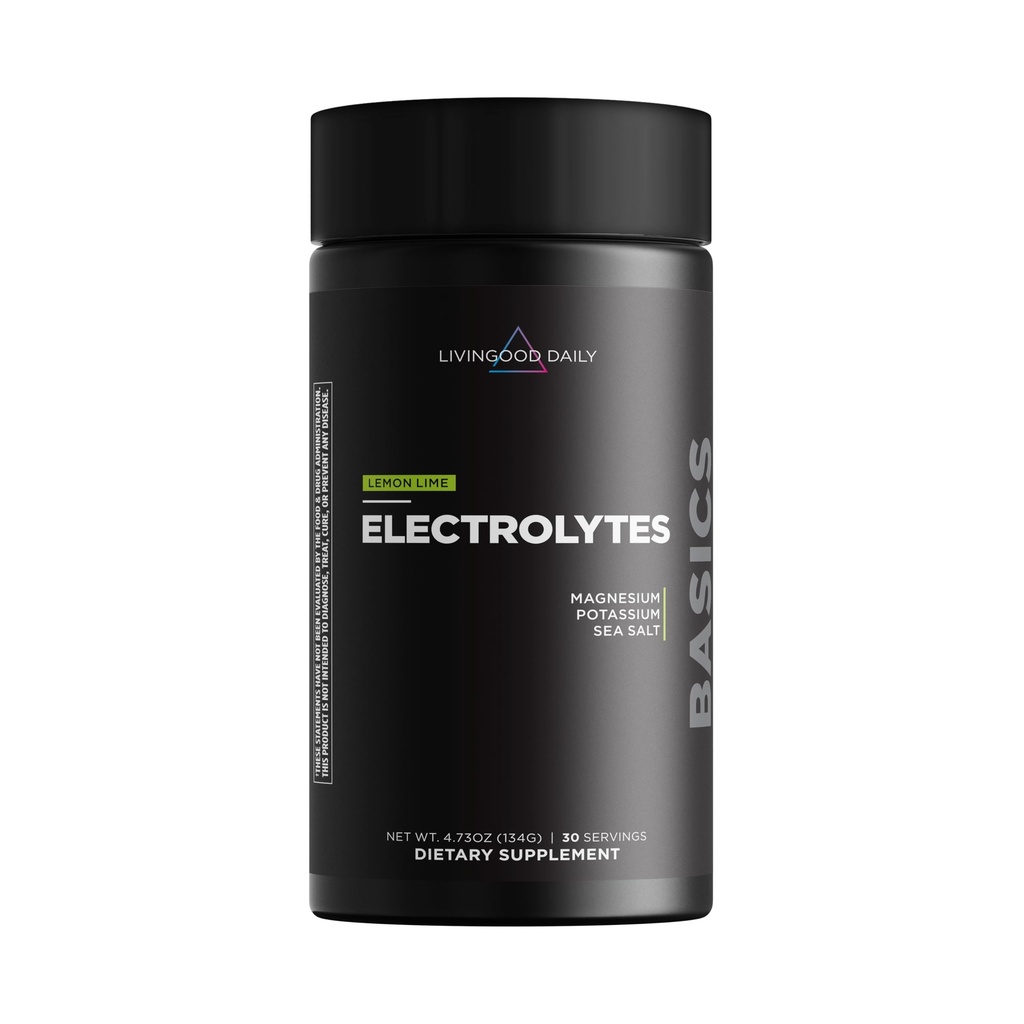 Livingood Daily Electrolytes Powder, Electrolytes Hydration Drink Mix met vitamine C, Magnesium, Taurine & Sea Salt, Electrolyte Supplement voor energie en hydratatie, Keto, citroen limoen smaak, 30 porties