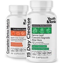 Jeugd & tonic 15 dagen Reiniging & Carb Matrix Ondersteuning voor opgeblazen gevoel, Gut & Metabolisme Gezondheid, Break The Plateau, Feel Lighter & Energized, Colon Cleanser & Detox met ACV, Glucomannan, Chroom, 60 pillen