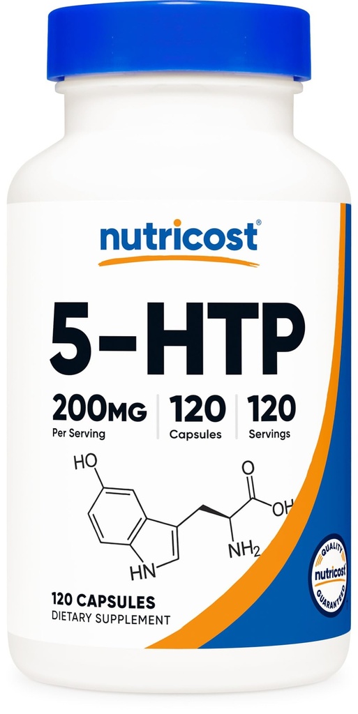 Nutricost 5-HTP 200mg, 120 Vegetarische Capsules (5-Hydroxytryptofaan) - Non-GMO & Glutenvrij