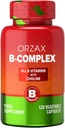 ORZAX Vitamine B Complex Supplement voor vrouwen en mannen met Choline, Inositol - Balanced Energy Metabolisme - Immune & Zenuwgezondheid (120 Veg Capsules)