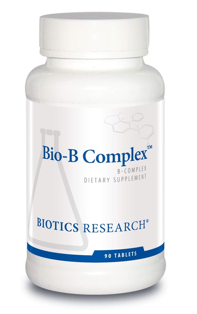 Biotica Onderzoek Bio B Complex Hoge Potentie B-Complex met Folaat en Vitaminen B2, B6 en B12 voor energieproductie, Ondersteunt Cardiovasculaire Functie, metabole Padways, Brain Health 90 Tabs