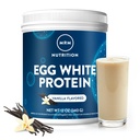 MRM Nutrition Oeuf Protéine blanche , Vanille aromatisée , 23g Protéine sans gras , avec enzymes digestives , Valeur biologique la plus élevée , Test clinique , 10 portions