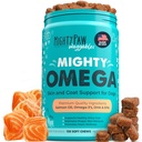 Mighty Paw Waggables Mighty Omega (Made in The USA, 120 Count)  Zalm smaak huid en jas supplement. Zachte kauwvisolie voor honden - DHA & EPA, spek smaak