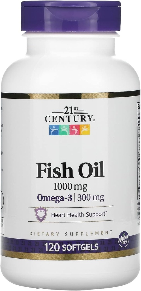 Huile de poisson du 21e siècle, 1000 mg, 120 Softgels
