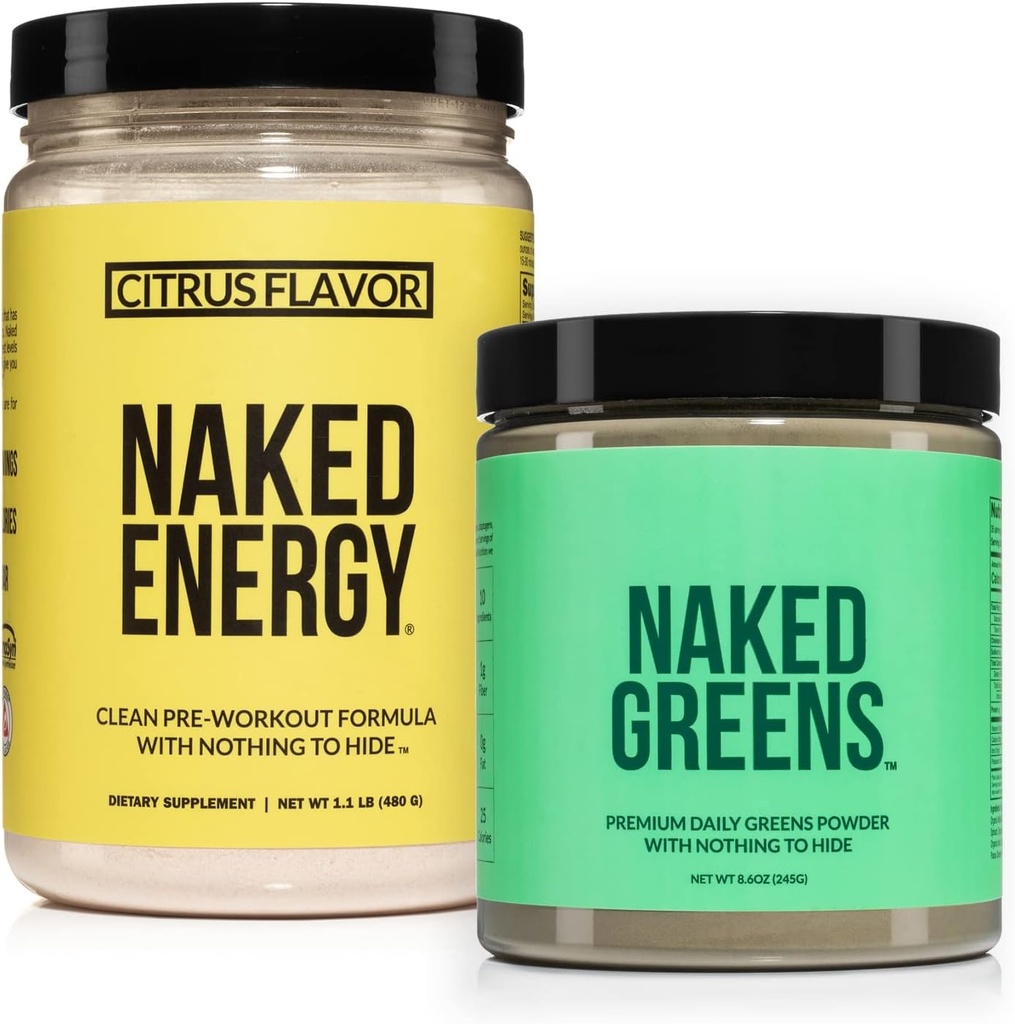 NAKED Veganiseren Bundle Citrus Energy Nutrition Super Greens Powder Organic Greens Supplement