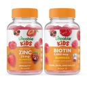 Zinc Lifeable 25mg Enfants + Biotine Enfants, Gummies Bundle - Grande dégustation, supplément de vitamine, sans gluten, sans OGM, gummy à croquer