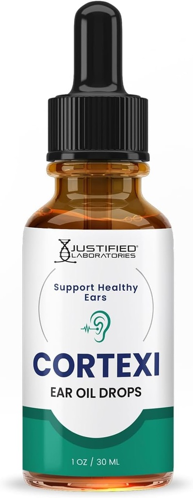 Laboratoires justifiés Cortexi gouttes d'oreille Cortexi huile d'oreille saine soutient les oreilles saines mélange d'huiles essentielles 1 bouteille