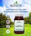 Spirulina Capsules - 90 plantaardige capsules - heeft 450 mg Organisch Spirulina Poeder - Kosher & Vegan