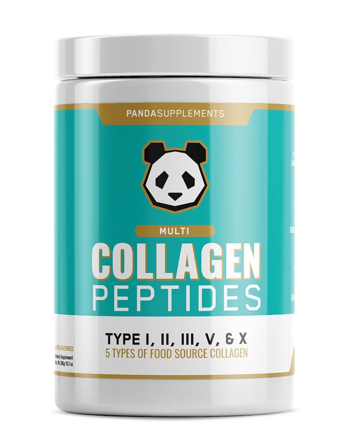 Laboratoires biologiques souterrains : Panda Supps Hydrolysés, alimentés à l'herbe, Peptides multicollagènes (types I, II, III, V et X) (30 portions, non aromatisées)