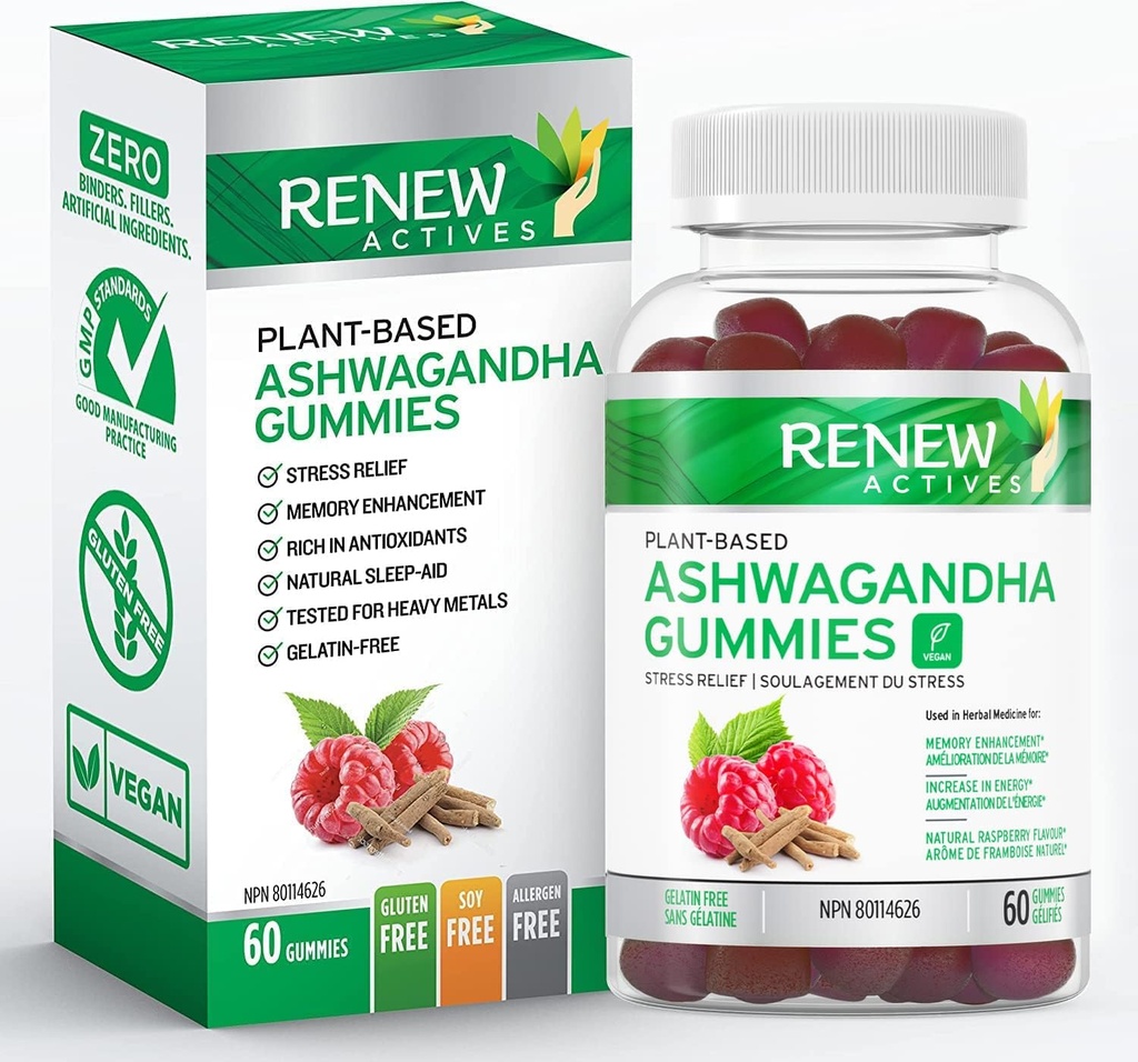 Renew Actives Ashwagandha 100MG per 4 Gummies 