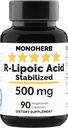 R-Lipoïnezuur 500 mg - 90 Veg Capsules - gestabiliseerd R-Alfa-Lipoïnezuur