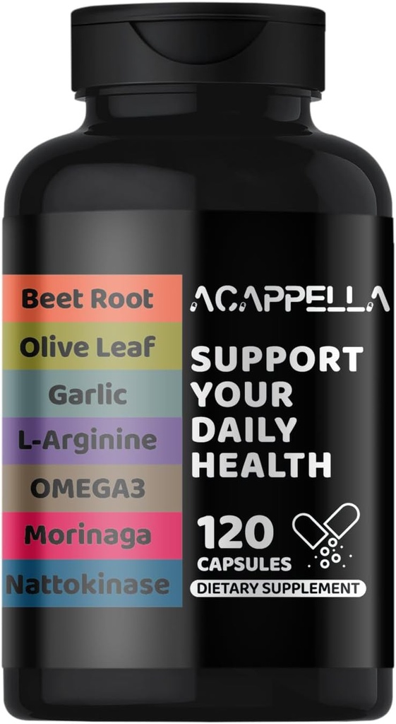 ACAPPELLA Rode bieten, Olive Leaf, Knoflook, L-Arginine, Omega-3, Morinaga, Nattokinase Supplementen, Beetwortel Capsules met Vitamine Complexes (1)