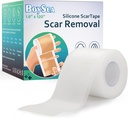 Boysea Siliconen Scar Sheets (1.6" x 120") Clear Siliconen Scar Tape - Scars Removal Treatment - Herbruikbare Scar Strips voor Keloid, C-sectie, Burn, Chirurgische littekens