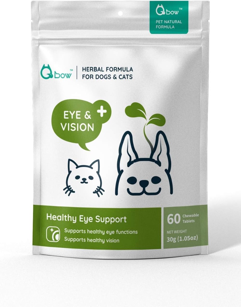 Holistische, alle natuurlijke kruiden Formula Eye en Vision Supplement voor honden en katten - Behoud van de gezondheid en functie van de ogen. Regulate Tear Stain, Dry Eye, & Vision Support by WellnergyPets 60ct
