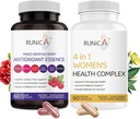 4 in 1 Vrouwen Menopauze Supplement & Gemengde Berry Cherry Antioxidanten Supplement Bundle - Soy Isoflavones, Cranberry en meer