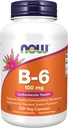 MAINTENANT compléments alimentaires, vitamine B-6 (HCl pyridoxine) 100 mg, santé cardiovasculaire, 250 gélules