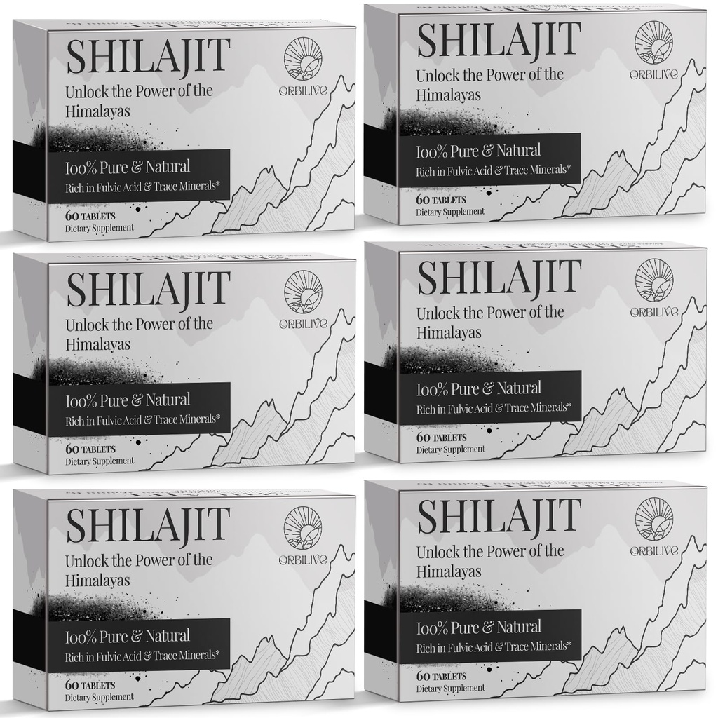 30.000 MG shilajit tabletten, 100% shilajit pure, Himalaya biologische, shilajit voor mannen en vrouwen rijk aan fulvinezuur & 85+ Trace Minerals, Shilajit Supplement for Energy & Immune System, 360 Tel.