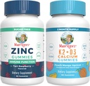 MaryRuth Organics Zink (Tart Raspberry) & Vitamine K2+D3 Calcium Gummies (Peach Mango & Abricot) 