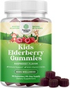 Natures Craft Sambucus Vlierbessen Gummies voor kinderen Gezondheid - Heerlijke zwarte vlierbessen Gummies met zink en vitamine C voor kinderen Immuun Ondersteuning - Gelatine en glutenvrij Non-GMO Immuniteit Ondersteuning 90