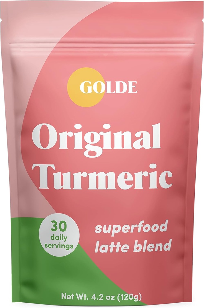 GOLDE - Superfood Latte Blend - Original Turmeric - Plant-based w/Coconut, & Ginger - Vegan, Keto, Sugar-Free - 30 Servers