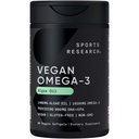 Sportonderzoek Veganistische Omega-3 Visolie Alternatief uit Algenolie - Hoogste niveaus van Vegan DHA & EPA Vetzuren Getest & Veganistisch gecertificeerd - 60 Veggie Softgels (Carrageenvrij)