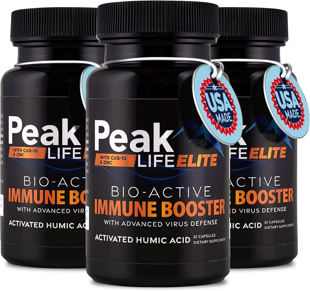 Immunity Boost Support - 3-in-1 vitaminesupplement met Humic Acid Ionic Trace Minerals, CoQ10, Zink - dagelijkse voeding voor geavanceerde prestaties en vitale lichaamsbalans (3 Pack)