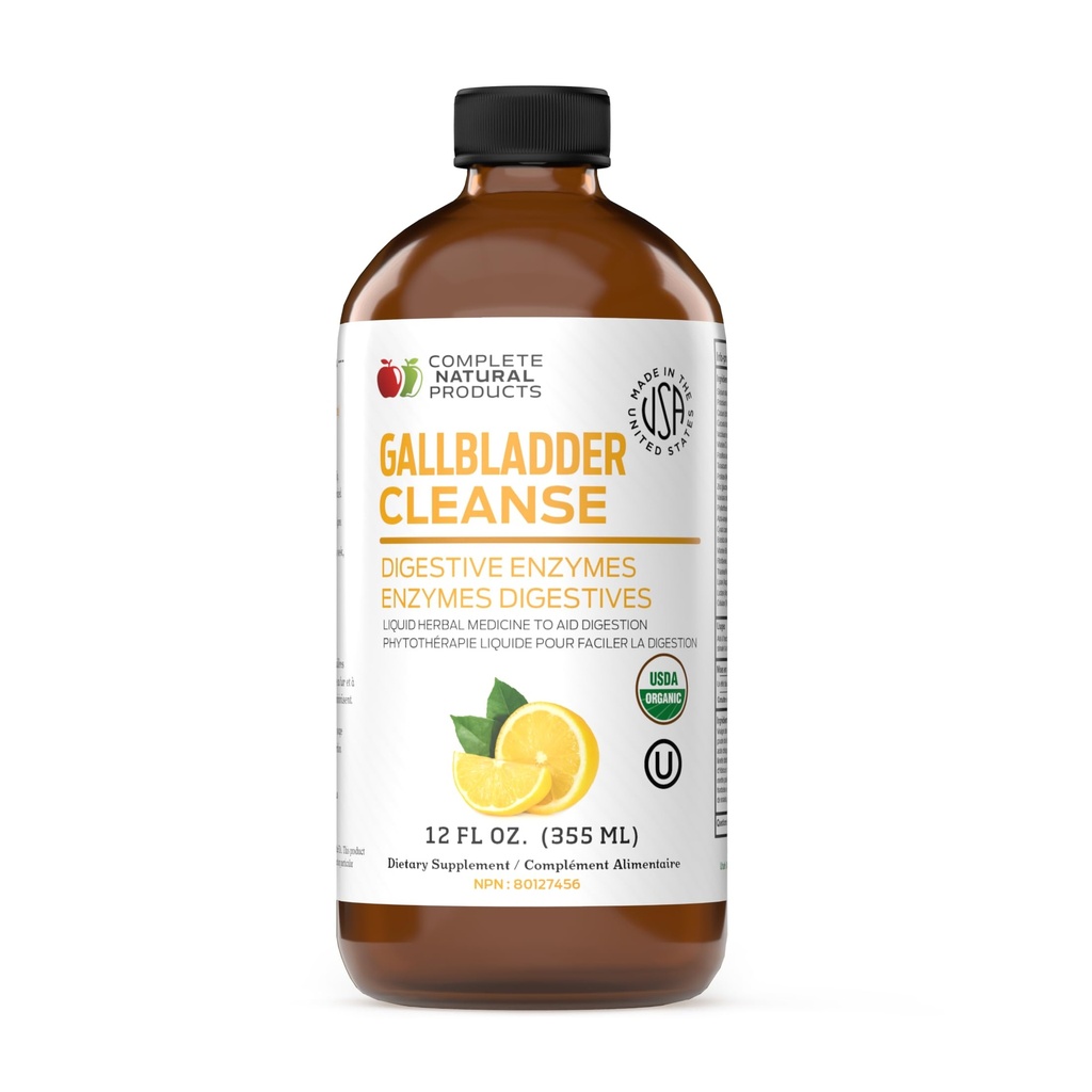 Complete Natural Gallblad Complete - Liquid Supplement voor Gallblad Ondersteuning, Lever Reiniging, en Digestieve Gezondheid met Apple Cider Vinegar, Kurkuma, Beet, Digestieve Enzymen, Melkdistel - 12oz