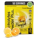 Electrolytes Powder Plus (50 porties), 0 Calorie Keto, 0 Suiker, Geen Maltodextrine,1000mg Kalium,120mg Calcium,120mg Magnesium, Hydratatiepoeder (50 porties, Oranje Ananas)