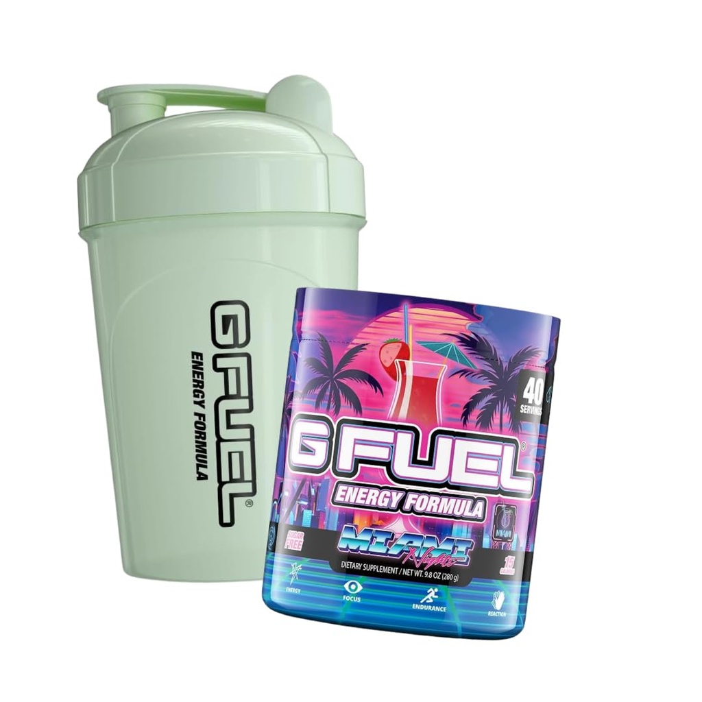 G Brandstof Miami Nachten Aardbei Pina Colada Flavored Game + G Brandstof Glow-in-The-Dark Shaker Bottle