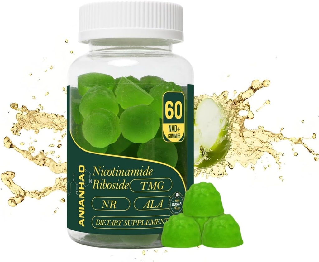 NAD+ Suikervrije Gummies 1500mg, 60 Gummies (30 Day Supply) - True NAD+ & Resveratrol ondersteunt Anti-Aging, Antioxidant Ondersteuning, Metabolisme en Energie Boost