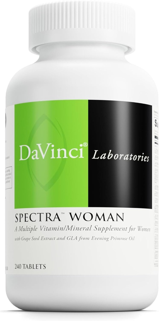 DaVinci Labs Spectra Woman - Dieetsupplement bij Bone Health en de behoeften van vrouwen - met vitamines, mineralen, Calcium, Beta Caroteen, L-Cysteine, Grape Seed Extract, en meer - 240 tabletten