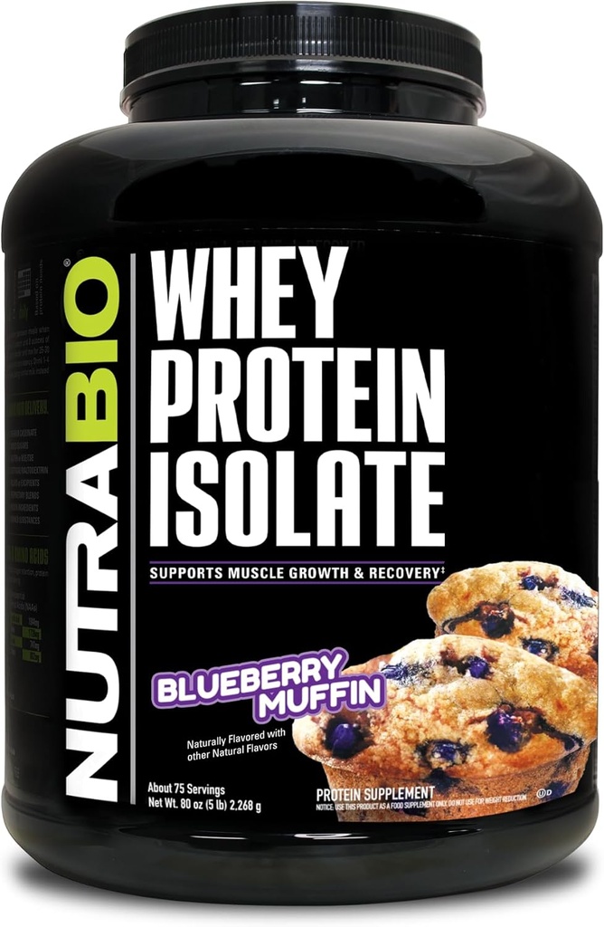 NutraBio 100% Wei Proteïne Isolaat Proteïne Poeder 