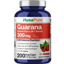 NusaPure Guarana Extract 20:1 Extract, 300 mg Equivalent aan 6.000 mg per Veggie Caps 200 Telling (Non-GMO, Veganistisch)