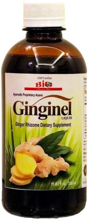 Ginginel liquide, supplément de gingembre, extrait liquide fermenté - 11.83 fl oz, favorise la digestion, réduit l'accumulation de toxines dans le corps et les articulations, végétalien