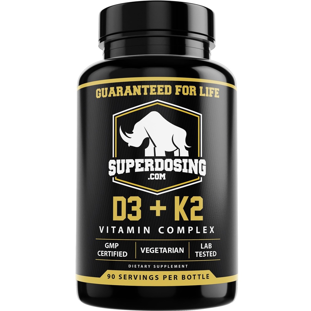Beste waarde Max Sterkte 10.000 ie Vitamine D3 en 1500 mcg Vitamine K2 Supplementen 1 Fles Pk D3K2 Vitaminen en Supplementen voor de gezondheid. D3-K2 MK4 capsules, beste K2D3 vitamine voor het immuunsysteem.