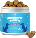 Natuurlijke Probiotische Digestieve Supplement voor Honden - Probiotische Kauwbaar met Prebiotica en Enzymen Ondersteunt Gut Health, diarree & spijsvertering, verbeteren Immuunsysteem Allergie Itch huid