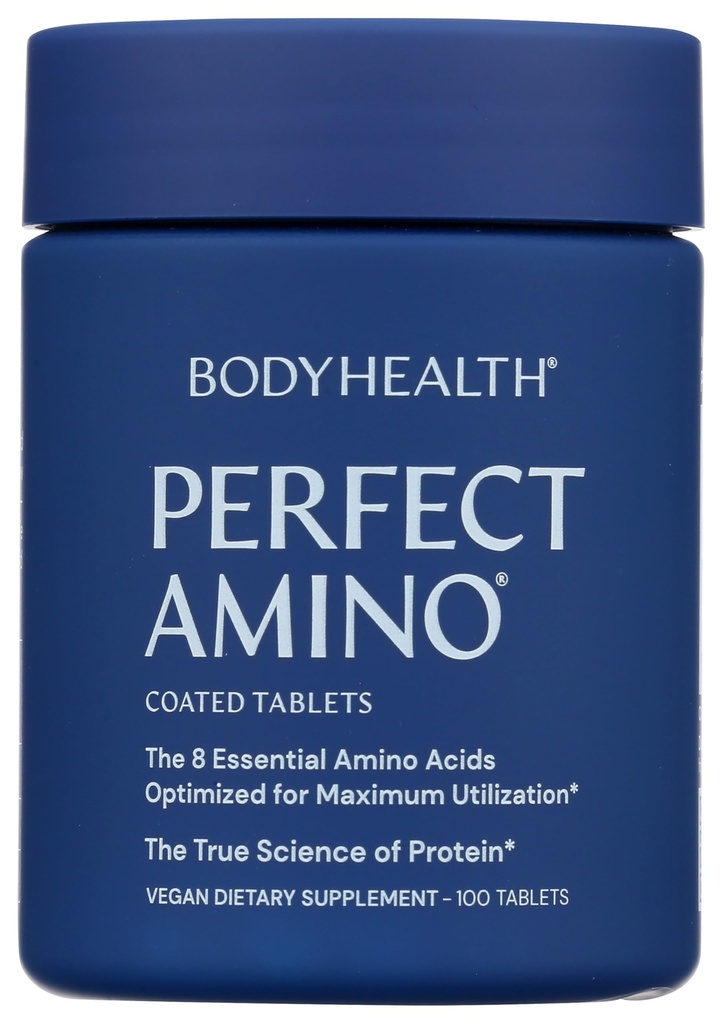 PerfectAmino (100 ct) Gemakkelijk doorslikken tabletten, essentiële Aminozuren Supplement met BCAA's, Vegan Proteïne voor pre/post workout en spierherstel met Lysine, Tryptofaan, Leucine, Methionine
