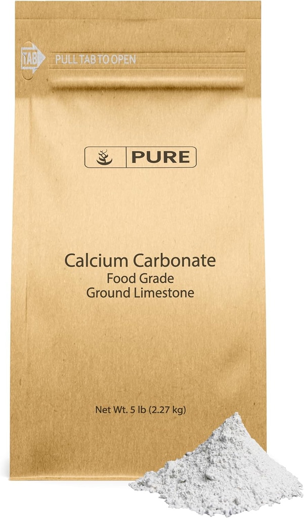 Pure Original Ingrediënten Calcium Carbonaat (5 lb) Dieetsupplement, Voedsel conservatief, zuurneutralisator