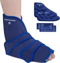 Enveloppe de glace de pied de cheville KingPavonini pour la récupération de la cheville éparse et de la chirurgie, packs de gel réutilisable pour les blessures aux pieds, fasciite plantarienne, tendonitis Achille, traitement chaud/froid (1 packs de gel Wrap+4)