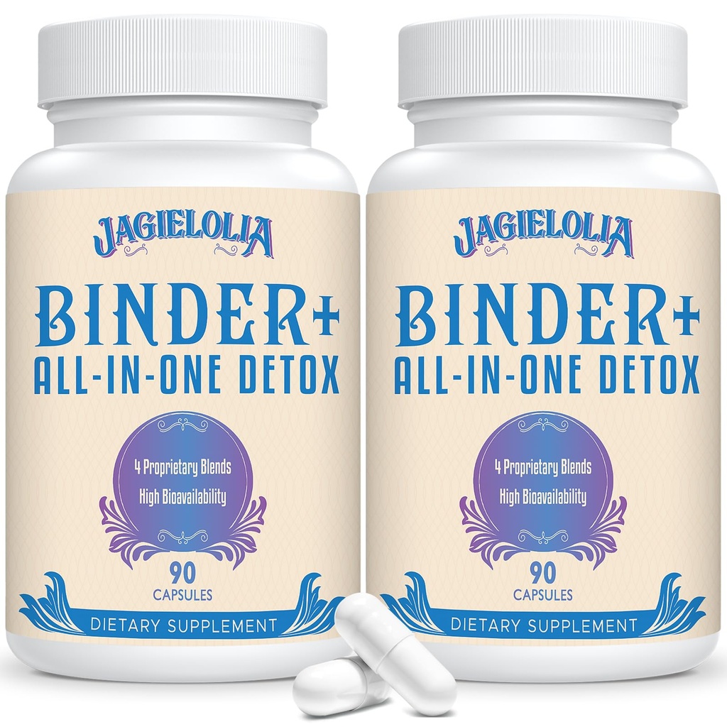 All-In-One Detox Binder Supplément 1500 MG - Haute Biodisponibilité, Liver Gut Detox Cleanse avec Charcoal activé, Zeolite & Clay Bentonite pour les toxines, foie, digestif, 180 Capsules Vegan