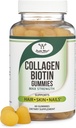Collageen Gummies for Women Supports Aging (Max Strength - Enhanced with Biotin, Vitamin C, Zink, and Vitamin E (Longevity for Women and Men) 60 Hair, Skin, and Nails Vitamins (Non-GMO) by Double Wood