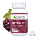 EZ Melts Dissolvable Resveratrol Supplement 150 mg, Sugar-Free, 1-maand levering - 1 Pack