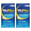 MidNite Retour au sommeil Faible dose, 1,5 mg Melatonine Aide au sommeil, non-habitant formant, supplément alimentaire à base de plantes pour adultes, sans médicament, sans gluten, sans lactose, végétarien, végétalien, 30 comprimés de fonte rapide 2 ct