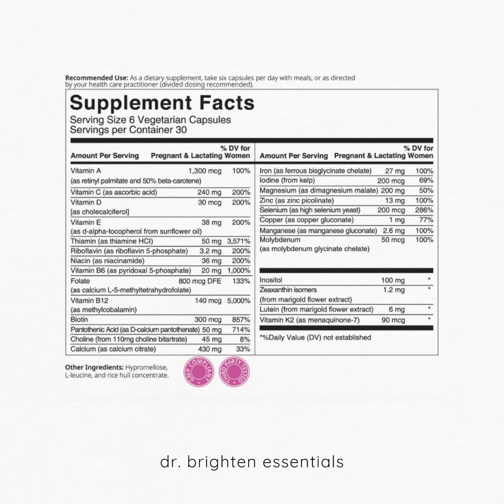 Dr. Brighten Prenatale Plus en vrouwen Probiotische zwangerschap ondersteuning bundel - Vitaminen, Mineralen, Probiotica, Prebiotica, en Antioxidanten voor zwangere of verpleegster moeders, niet-GMO Veganist, Geen Gluten