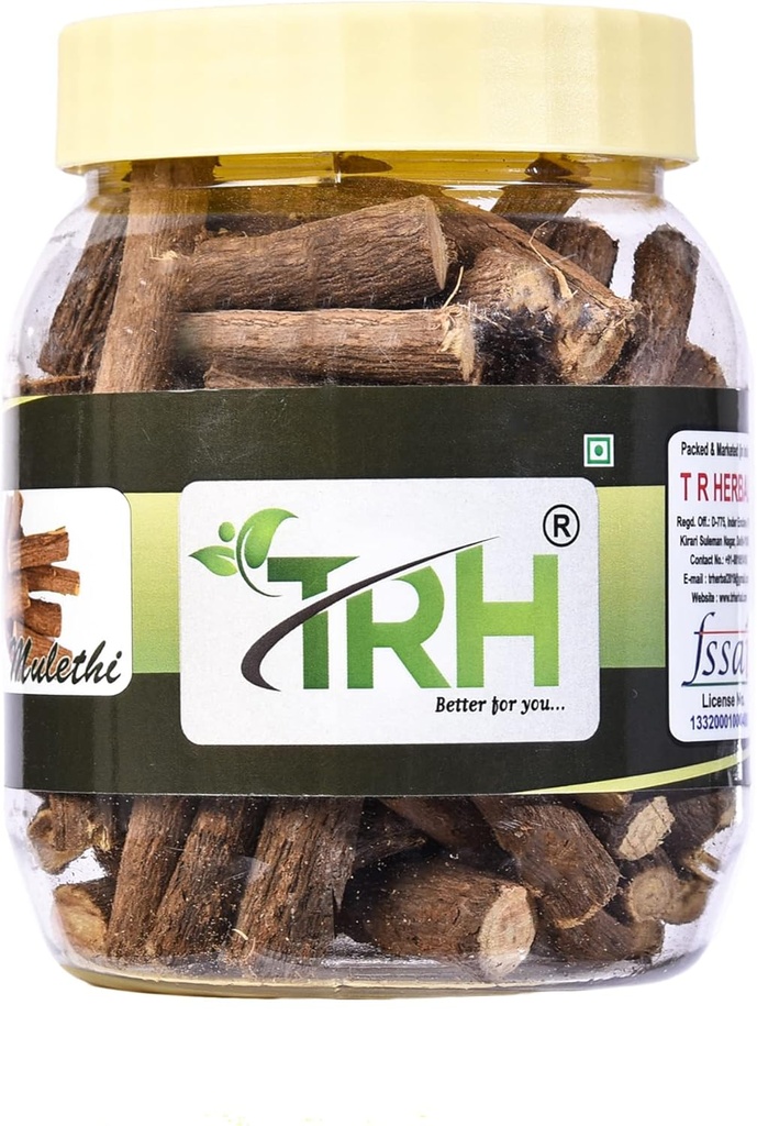 TRH Mulethi Racine Stick ,Mulethi Liquorice ,Glycyrrhiza glabra ,Mulethi pour le corps, la peau et les cheveux (200 gm)