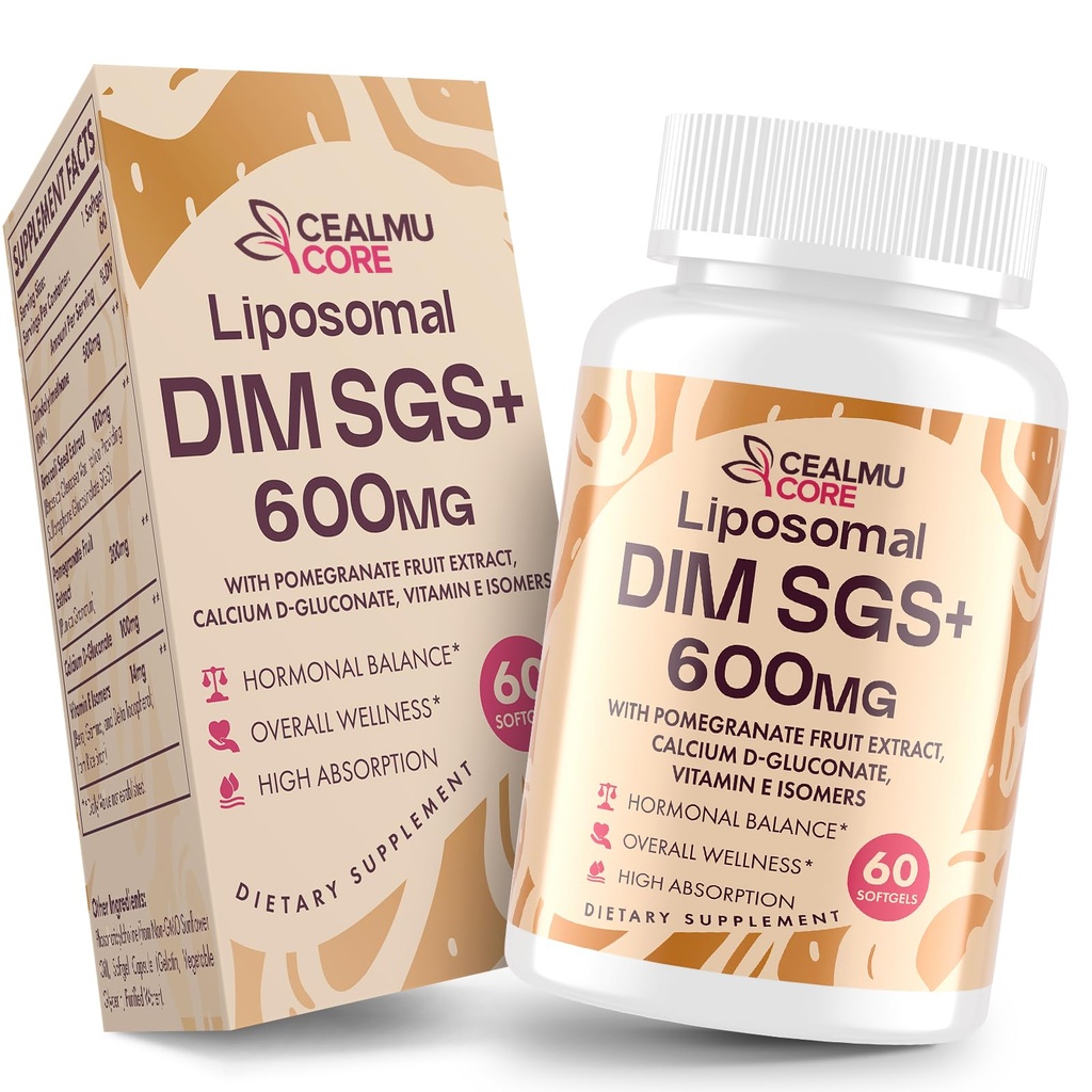 Supplément DIM SGS Liposomale - Supplément hormonal pour les femmes et les hommes, Suppléments estrogènes contient du glucosinolate de sulforaphane, vitamine E, fruit de grenade - soutien de la détox et antioxydant (1 paquet)