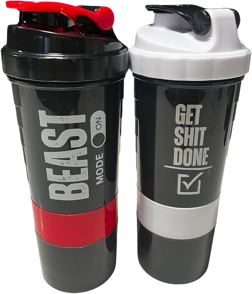 Generic Protein Shaker Bottle - ShakePro16oz BPA-Free Shaker Bottle with Leak-Proof Storage for Powder/Pills - Ideaal voor sportschool en fitness