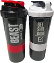 Bouteille de Shaker Protein Générique - Bouteille de Shaker sans BPA ShakePro16oz avec un stockage de poudre/poudre pour le moins cher - Idéal pour la gymnastique et la condition physique