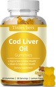 Koolleverolie Gummies 1000mg, Suikervrij voor volwassenen en kinderen, Omega-3s & vitamine A&D voor hersenen, cognitieve, hart en oog, botgezondheid, glutenvrij, niet GGO, pectine, 60