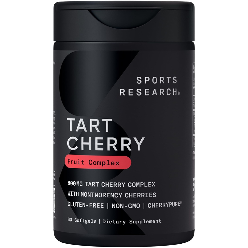 Sport Onderzoek Tart Cherry Capsules - Gemaakt van Montmorency Tart Kersen - Non-GMO & Glutenvrij - 60 Liquid Softgels